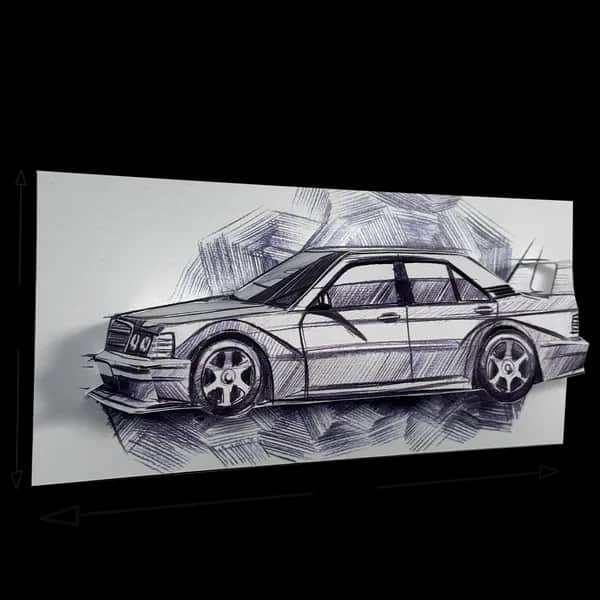 E190 Evo2 - Papercraft kit - Wall Sculpture 30 cm