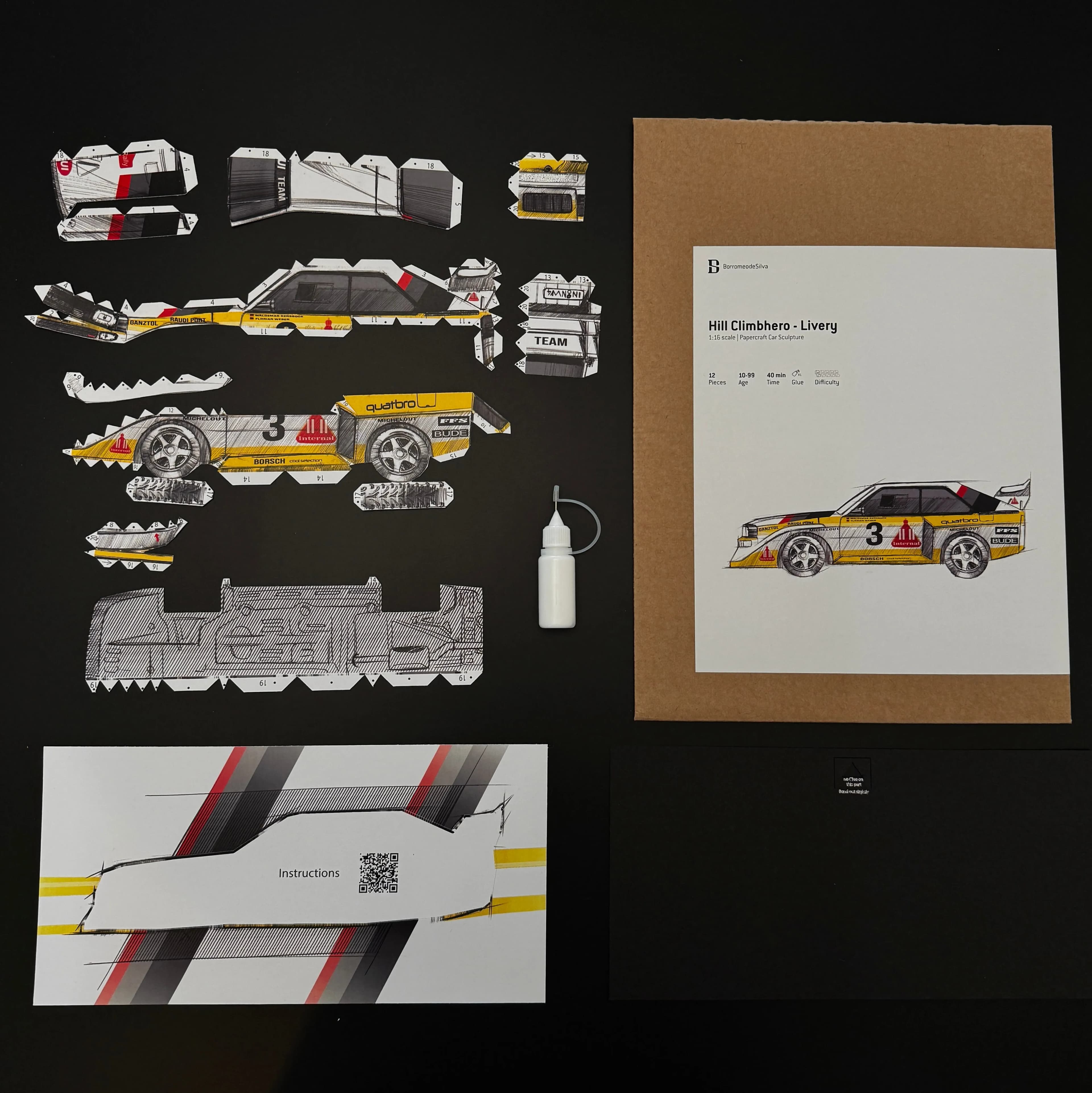 Hillclimb Hero Livery - Papercraft kit - Wall Sculpture 30 cm