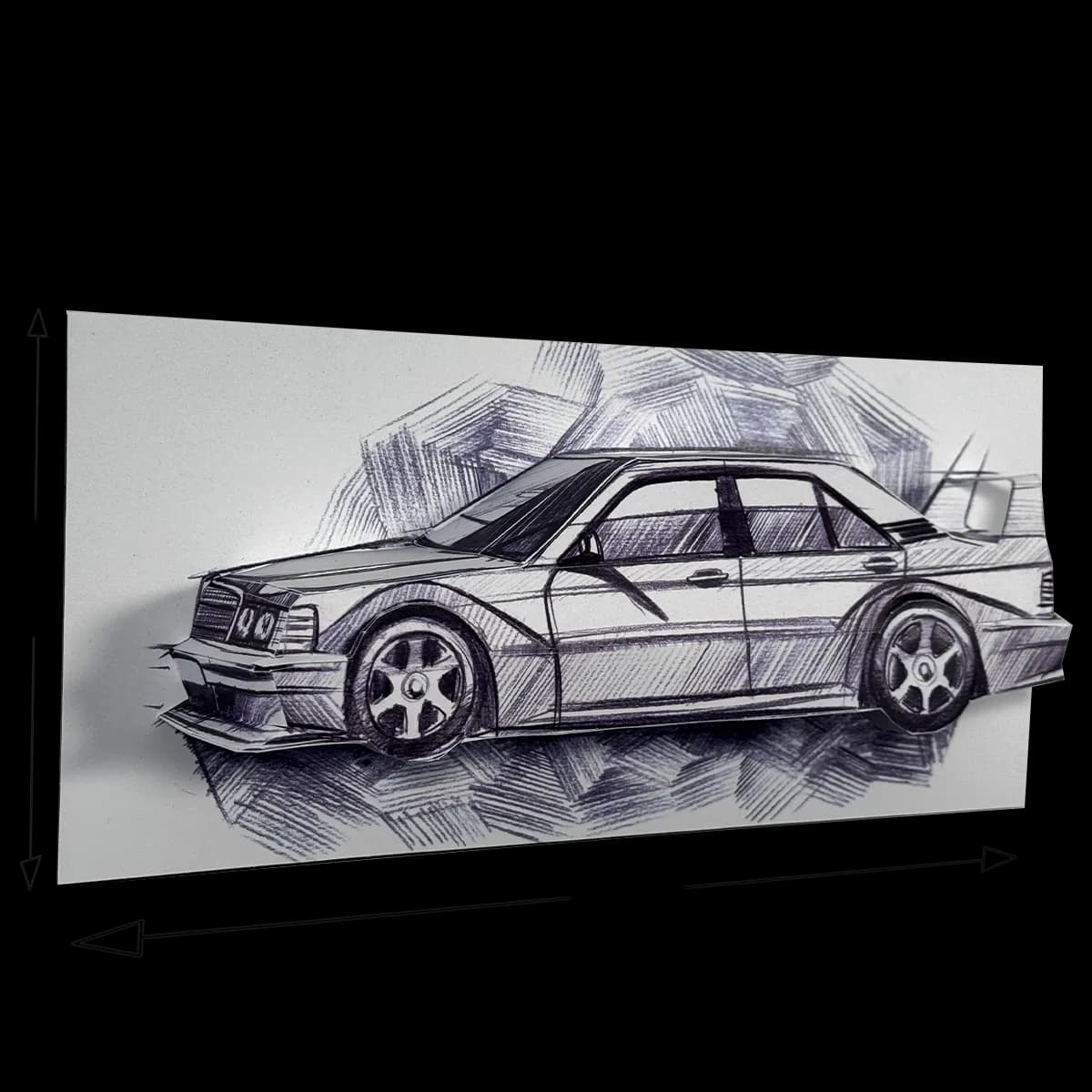 E190 Evo2 - Papercraft kit - Wall Sculpture 30 cm