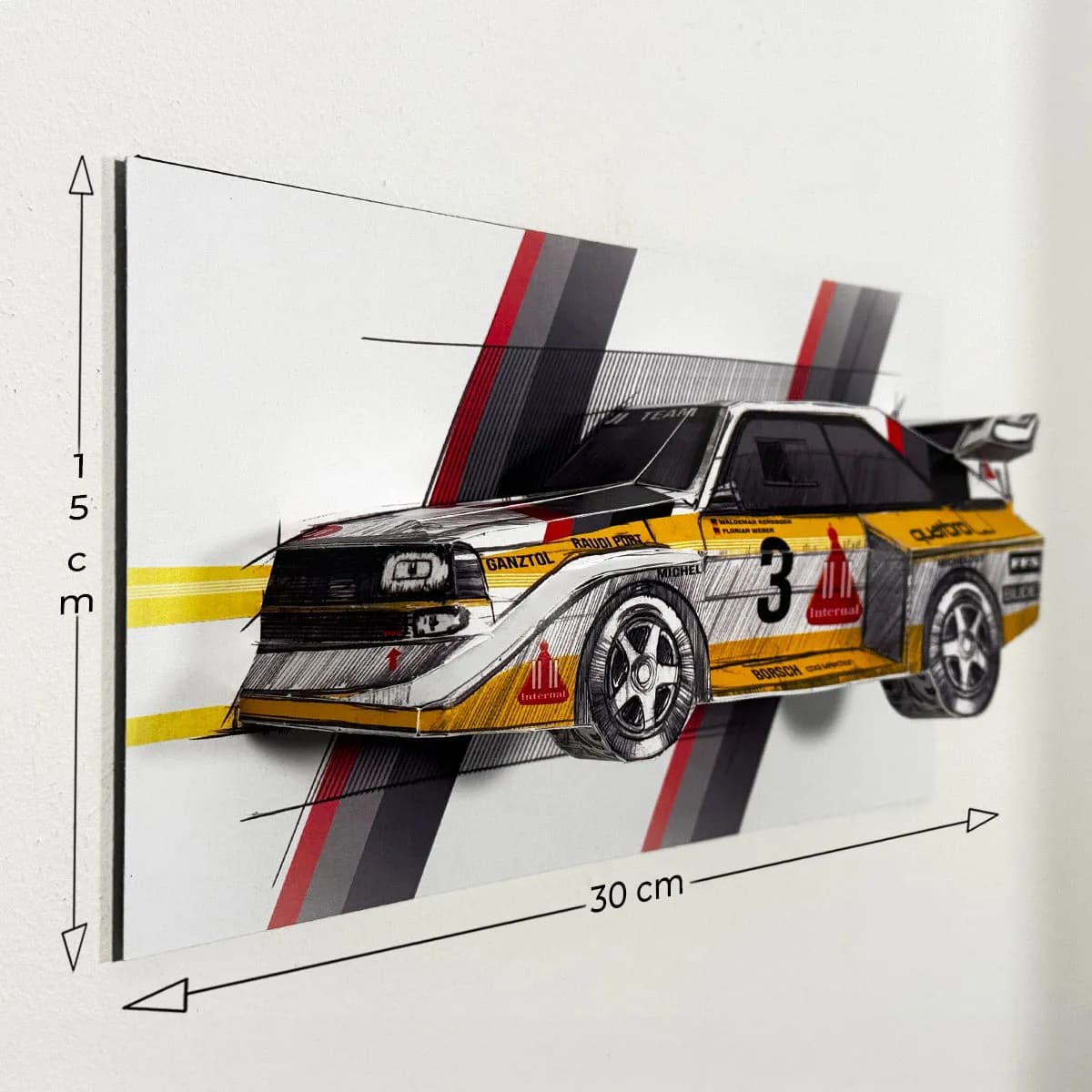 Hillclimb Hero Livery - Papercraft kit - Wall Sculpture 30 cm