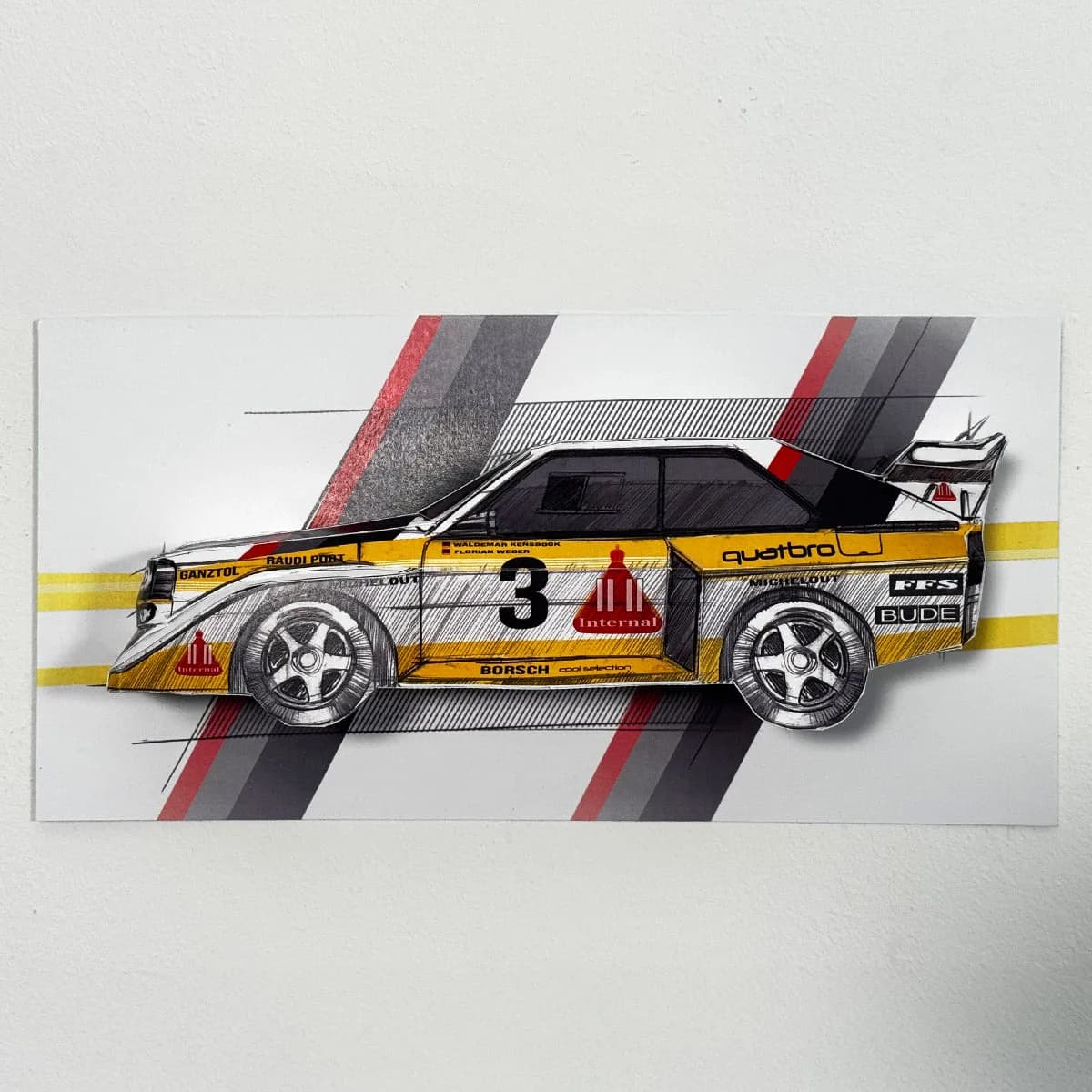 Hillclimb Hero Livery - Papercraft kit - Wall Sculpture 30 cm