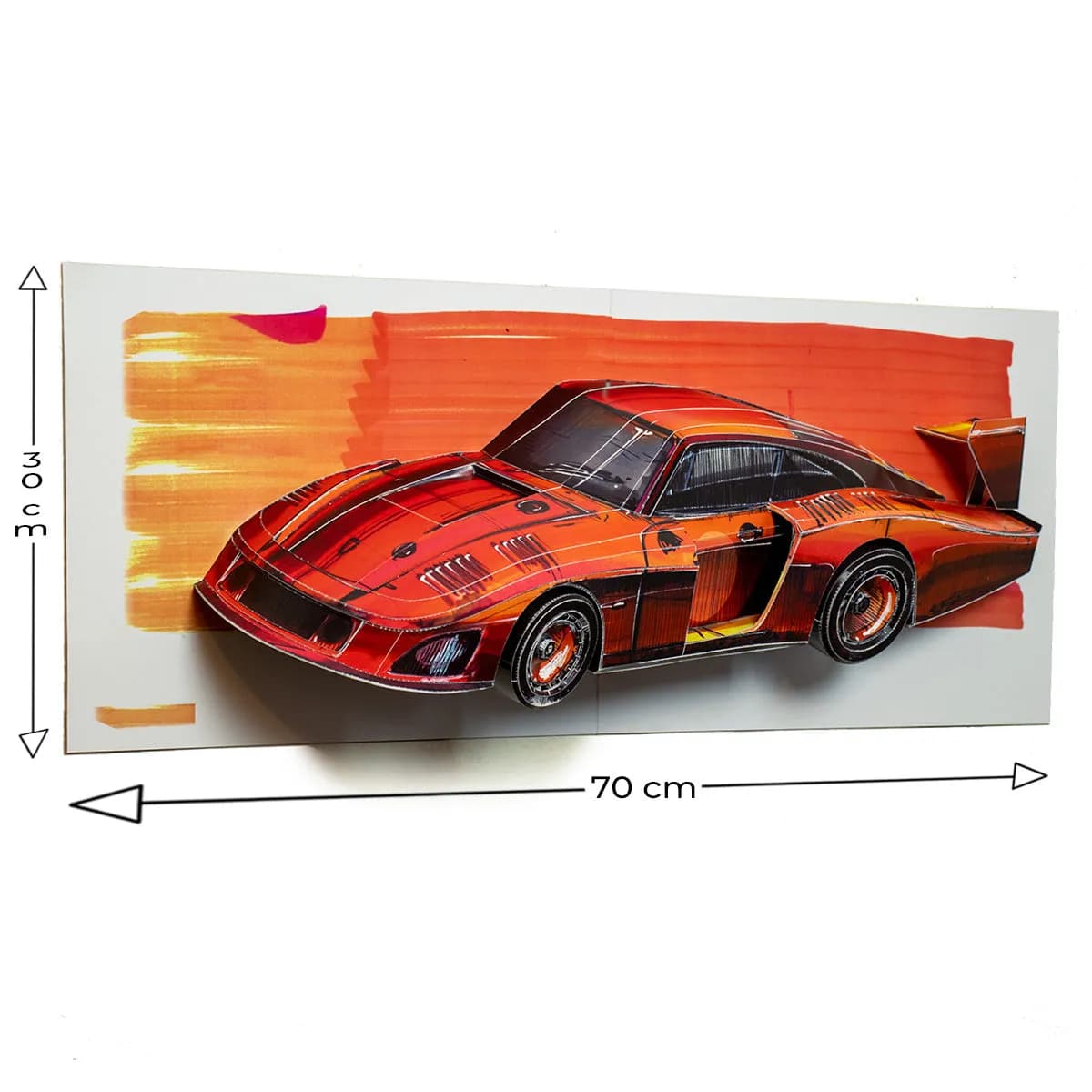 Moby Dick 3D Sketch - Papercraft kit - Wall Sculpture 70 cm