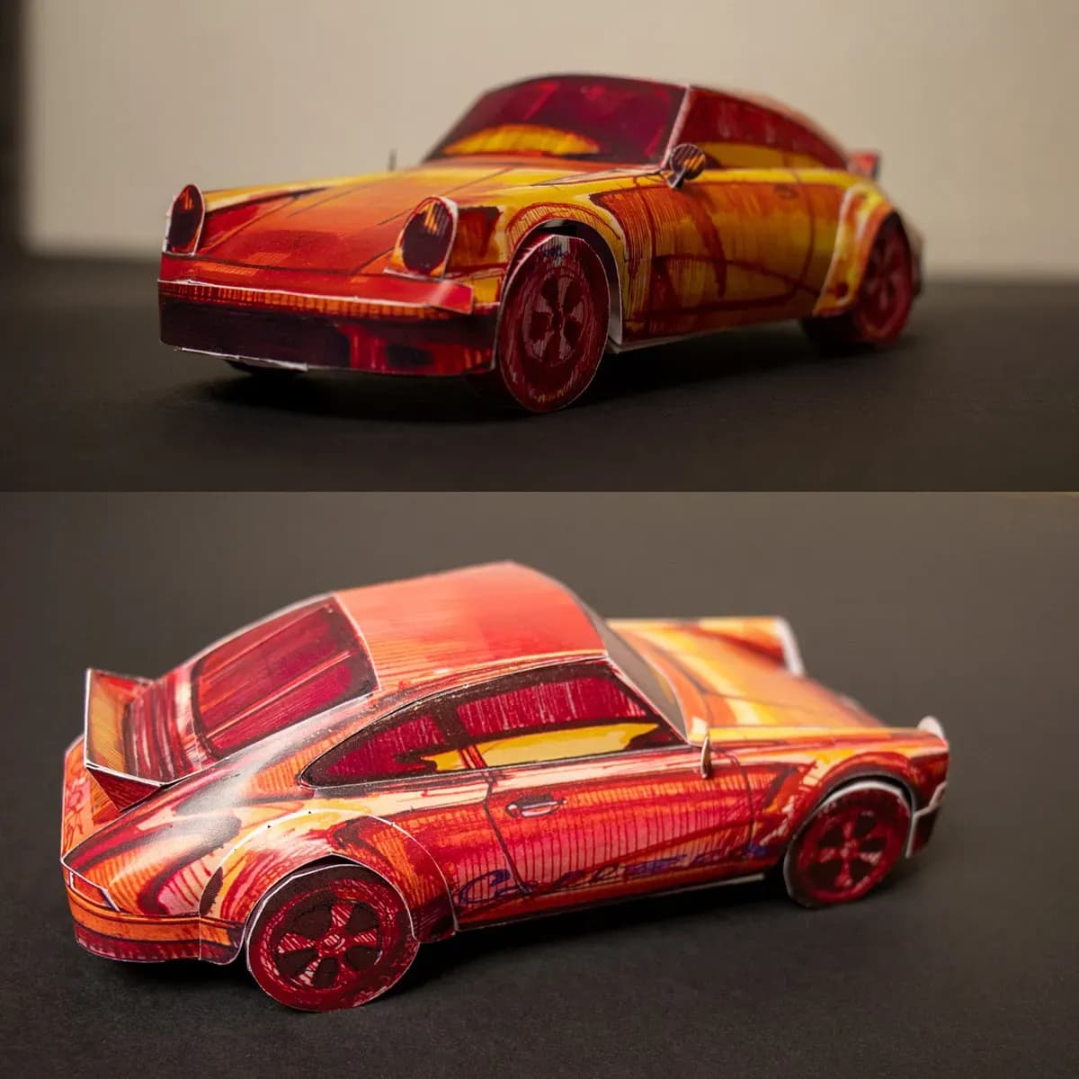 DIY Papiermodell Auto Geschenkidee