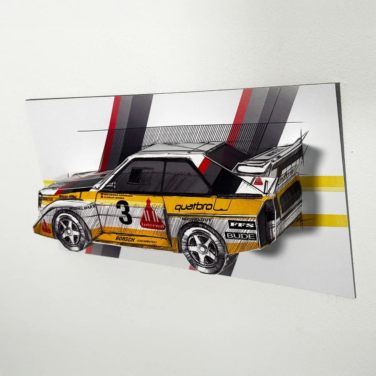Hillclimb Hero Livery - Papercraft kit - Wall Sculpture 30 cm